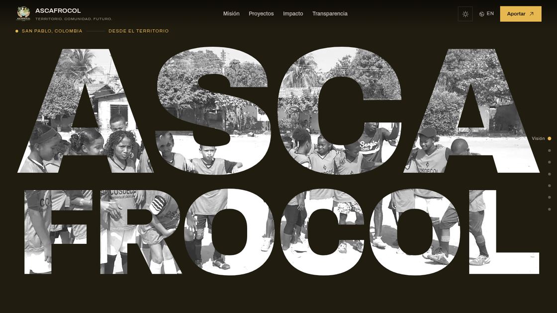 Captura del sitio ASCAFROCOL